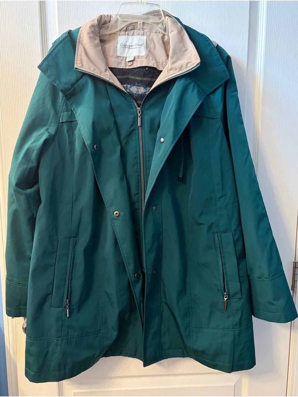 Coldwater Creek Green All-Season Removable Lining & Hood Women’s XL